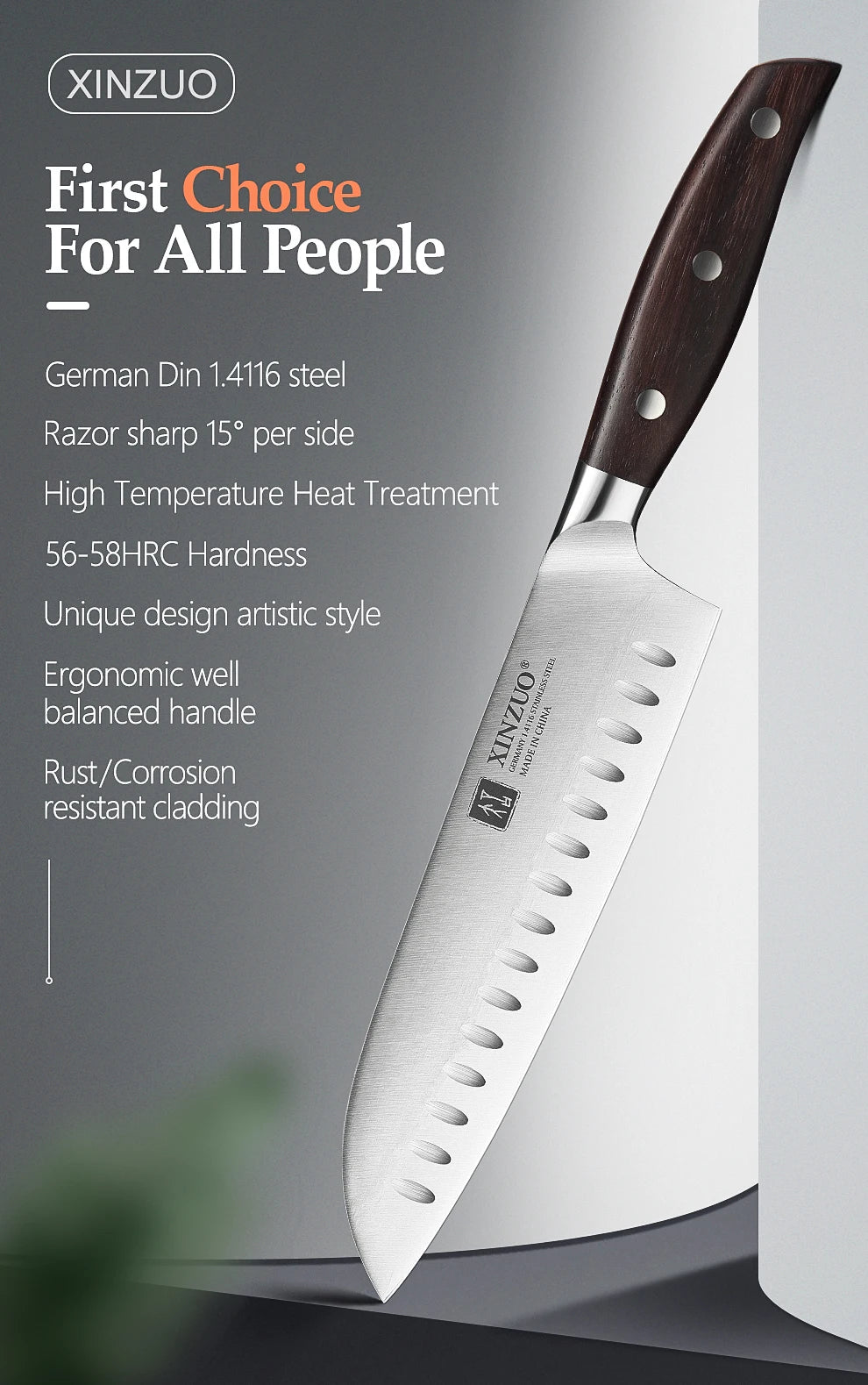 Professional Full 7 PCS Knife Set German 1.4116 Stainless Steel Kitchen Knives Sets