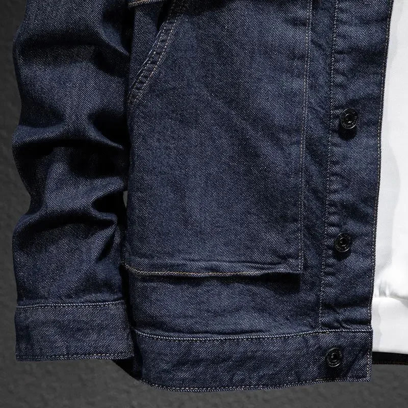 Male Jean Coats Cargo Biker Men's Denim Jacket Motorcycle Autumn Washed Fashion