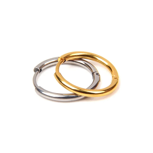 10pcs 316L Stainless Steel Hoop Earrings Women Men Punk Hiphop Circular Ear Buckle Ring Jewelry Gold Color Accessories Wholesale