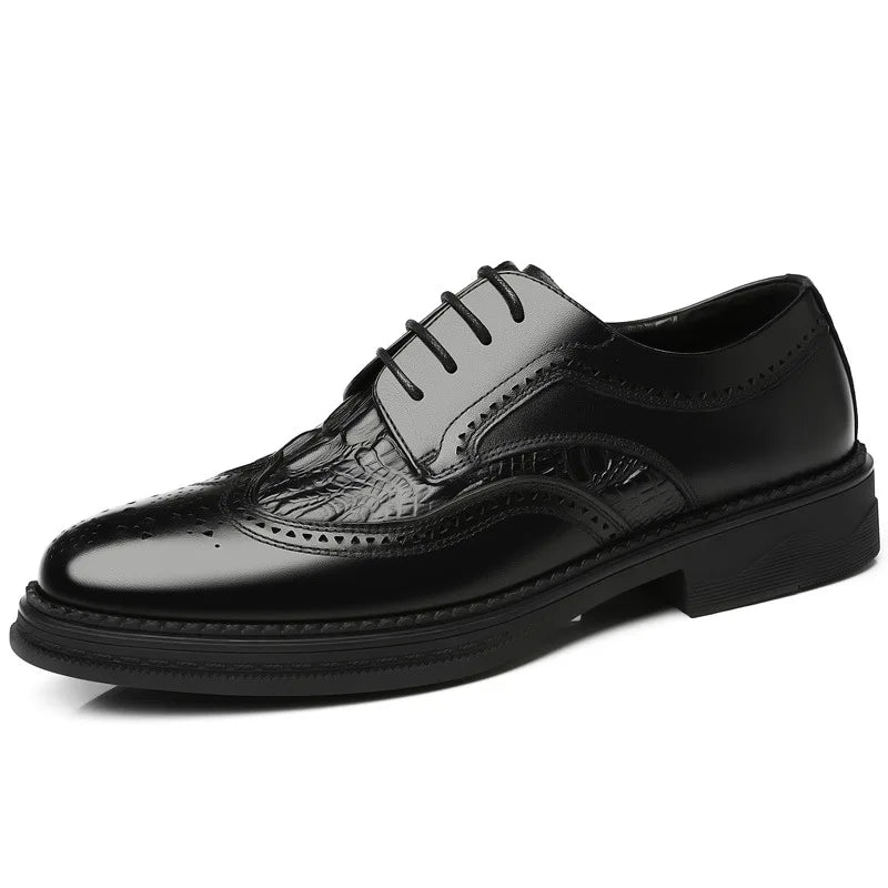Men's Brogue Shoes Men Business Shoes Casual Formal Business leather Shoes Men brown Wedding Shoes Italian Dress banquet Shoes