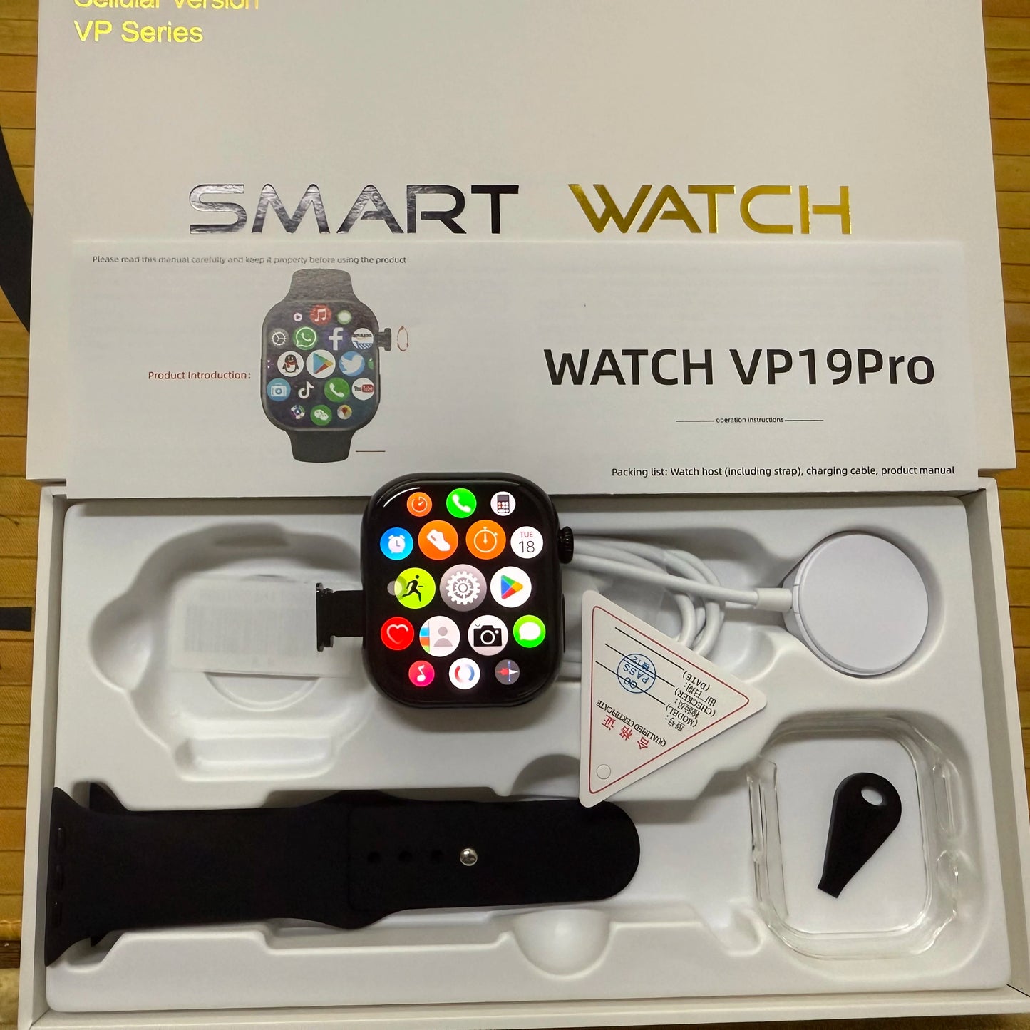 VP19 Pro Android Touch ID 5G Smartwatch 1580Mah Battery Smartwatch With 800W Pull-out Camera Free Download APP WIFI GPS Amoled