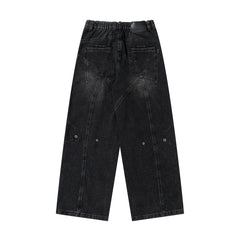 High Street Washed Ropa Hombre Vintage Baggy Jeans for Men Straight Y2k Casual