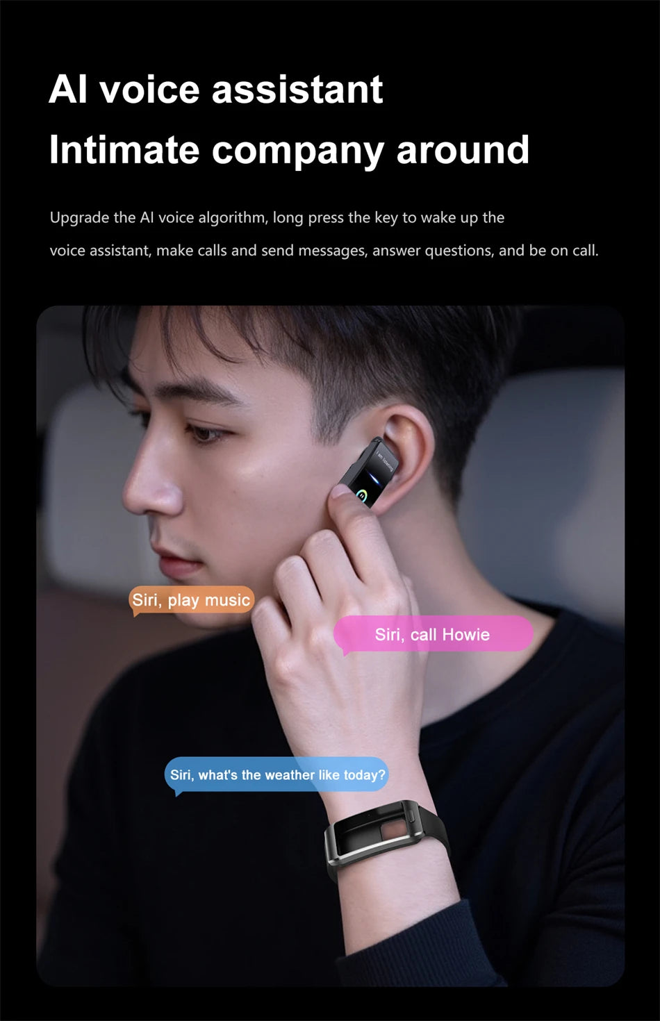 LIGE Sports Smart Watch with Earbuds Answer Make Calls 2 in 1 Bluetooth Music Watch GPS Track Fitness Smart Band for Women Men