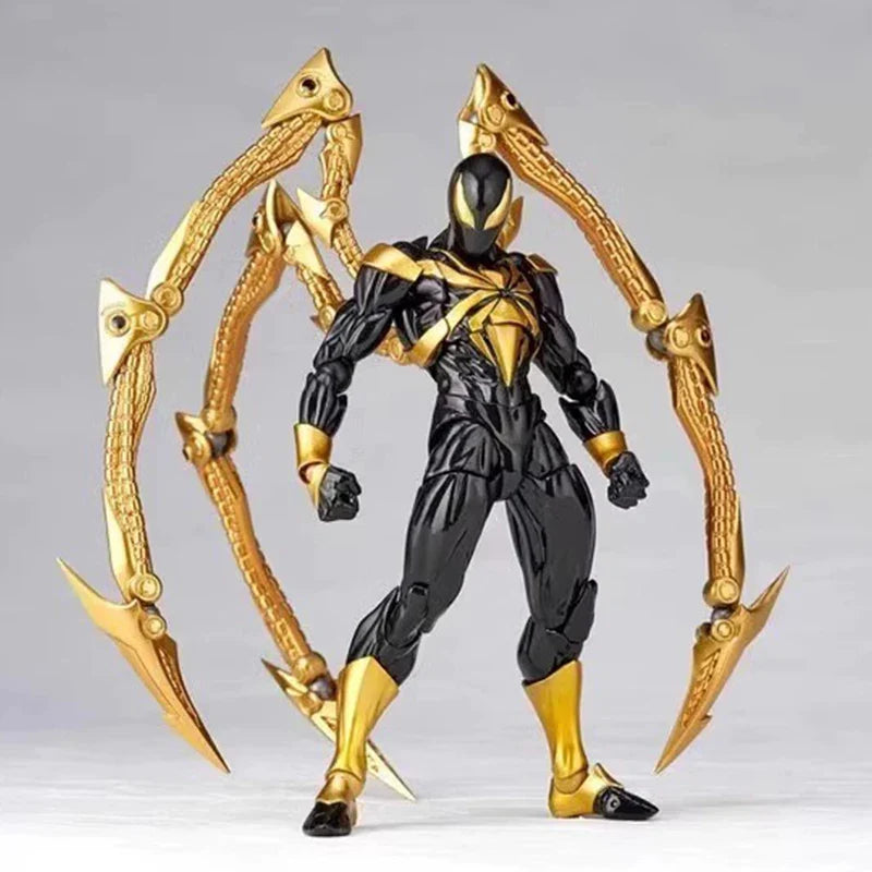 Iron Spider AMAZING YAMAGUCHI Spider Man Peter Parker Black Red KAIYODO Action Figure Statue Model Collectible Kids For Toy Gift