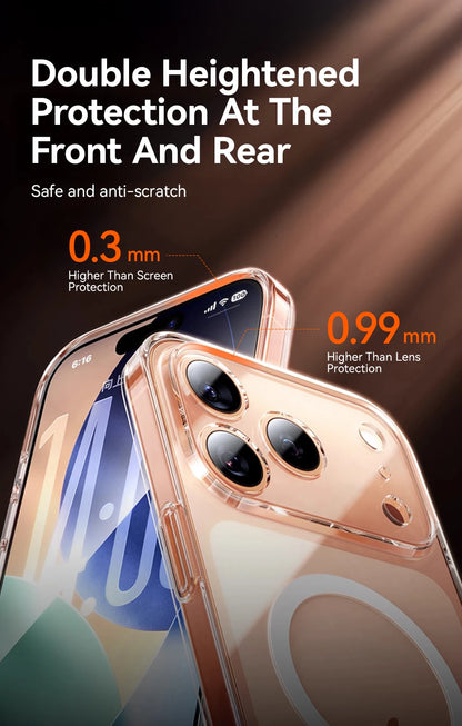 Joyroom Magnetic Case For iPhone 17 Pro Max Case Anti Yellow Transparent Cover For iPhone 17 Pro Max Wireless Charger Thin Cover