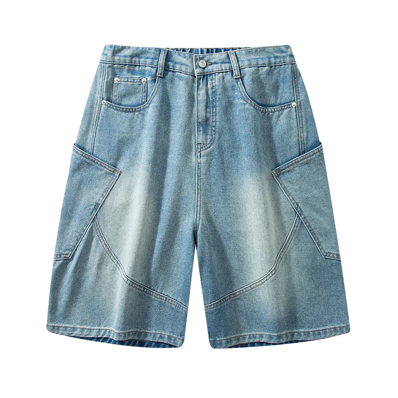 Baggy Denim Shorts Fashion Casual Straight Harajuku Jeans