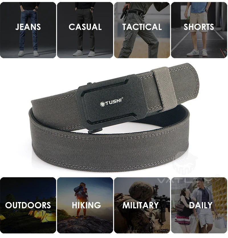 VATLTY New Military Belt for Men Sturdy Nylon Metal Automatic Buckle Police Duty Belt Tactical Outdoor Girdle IPSC Accessories