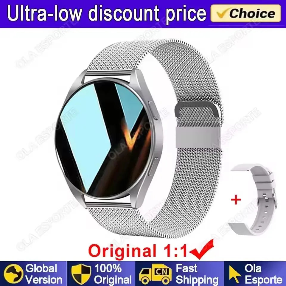 New Smart Watch 1.32 inch HD AMOLED Screen Bluetooth Call Health Monitoring Alarm Clock Fashion Watch Men Women For Android IOS