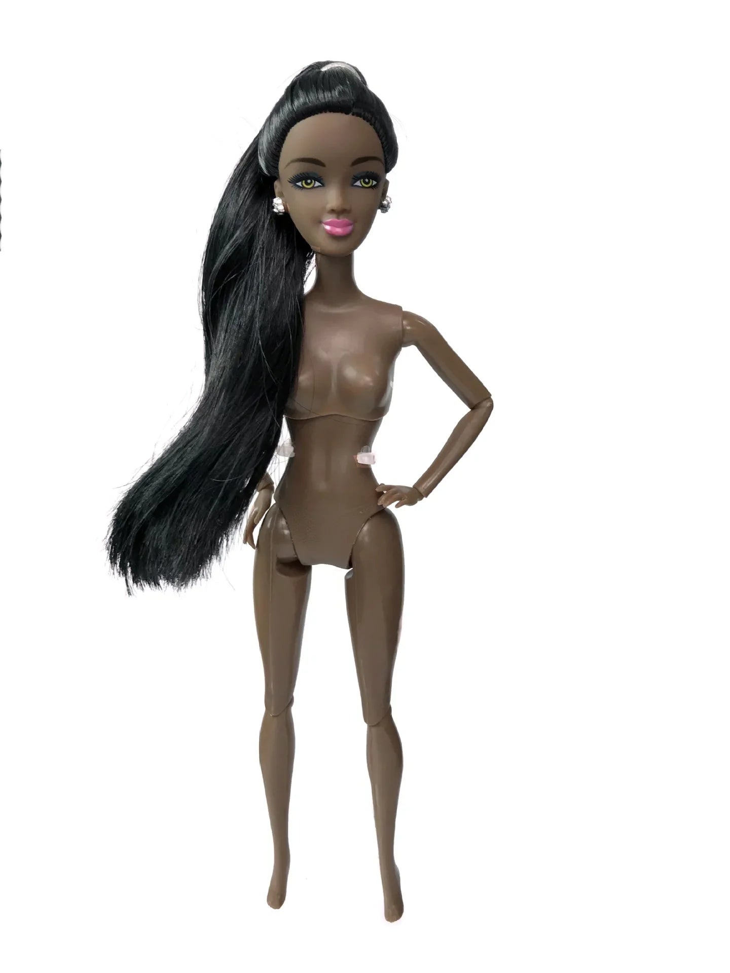 30cm Height Black Dolls Multi-jointed Black Skin African Dolls with Black Hair for Girls Diy Dress Up Toys