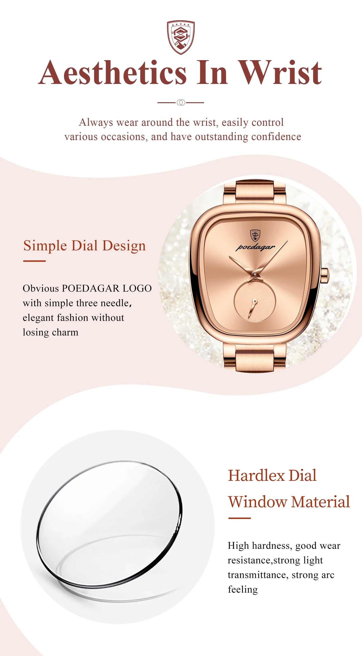POEDAGAR Elegant Luxury Watch For Woman Waterproof Stainless Steel Women's Quartz Watches Simple High Quality Ladies Wristwatch