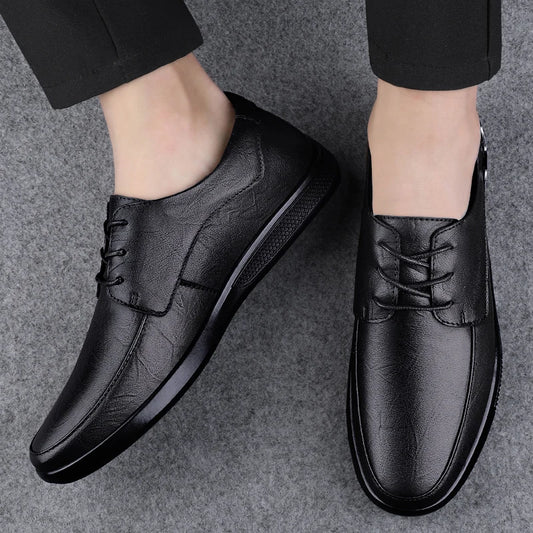 Man Shoes lace up Brogue genuine Leather Shoes Classic Comfortable