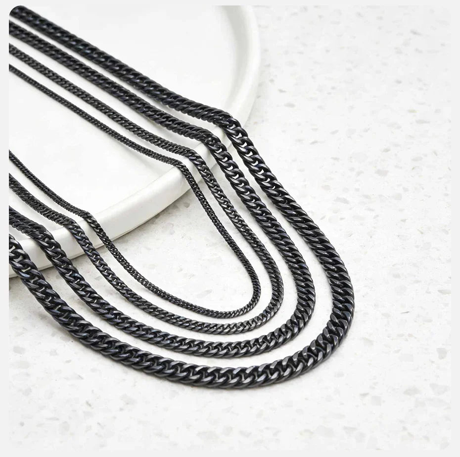 Vnox 3/5/7/9mm Thick Cuban Chain Necklaces for Men Women,Simple Miami Curb Links Collar,Waterproof Stainless Steel Unisex Chain