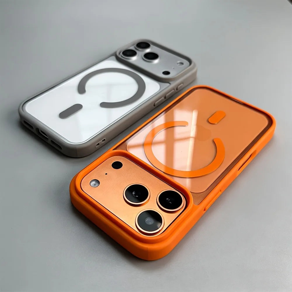 Luxury For Magsafe Wireless Charging Phone Case For iPhone 17 16 15 14 13 Pro Max 17Pro 17 Magnetic Shockproof Clear Back Cover