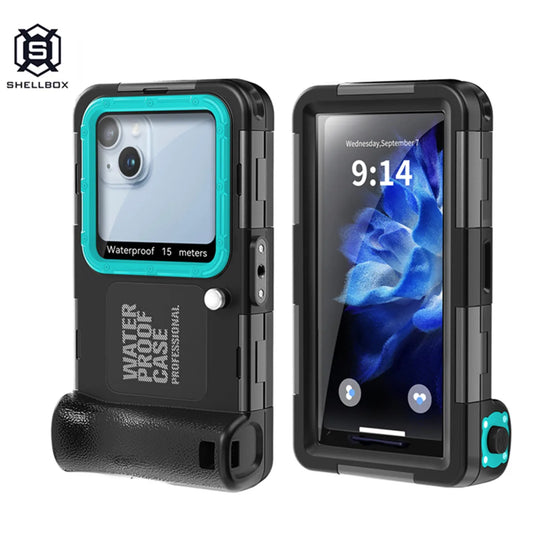 ShellBox Professional Waterproof Case For Apple iPhone 17 16 15 14 13 12 Pro Max 16E Plus Air Seal Underwater Diving Phone Cover