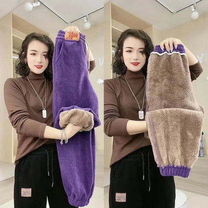 Thickened and Padded Corduroy Pants Women New Women's Loose Bunched Feet