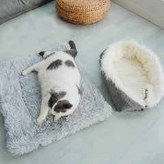 Long Plush Pet Square Blanket Nest Cat Cushion Comfortable Sleep Kennel Thick