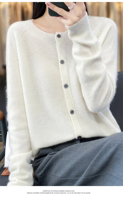 Spring and Autumn  New 100% pure merino cashmere sweater women's O-neck