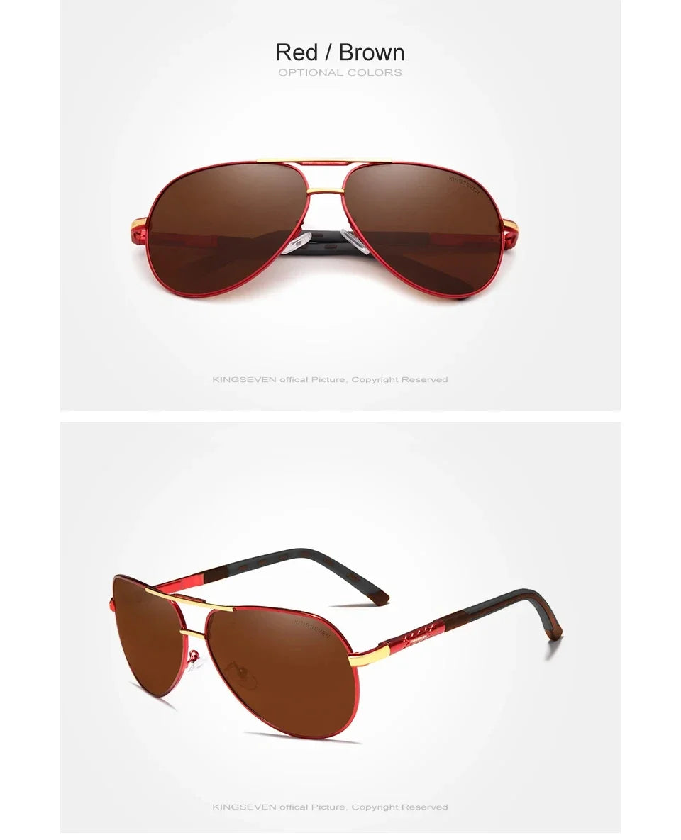 KINGSEVEN Fashion Men Sunglasses Luxury UV400 Polarized Glasses Women Pilot Outdoor Causal Male Female Fishing Driving Eyewear