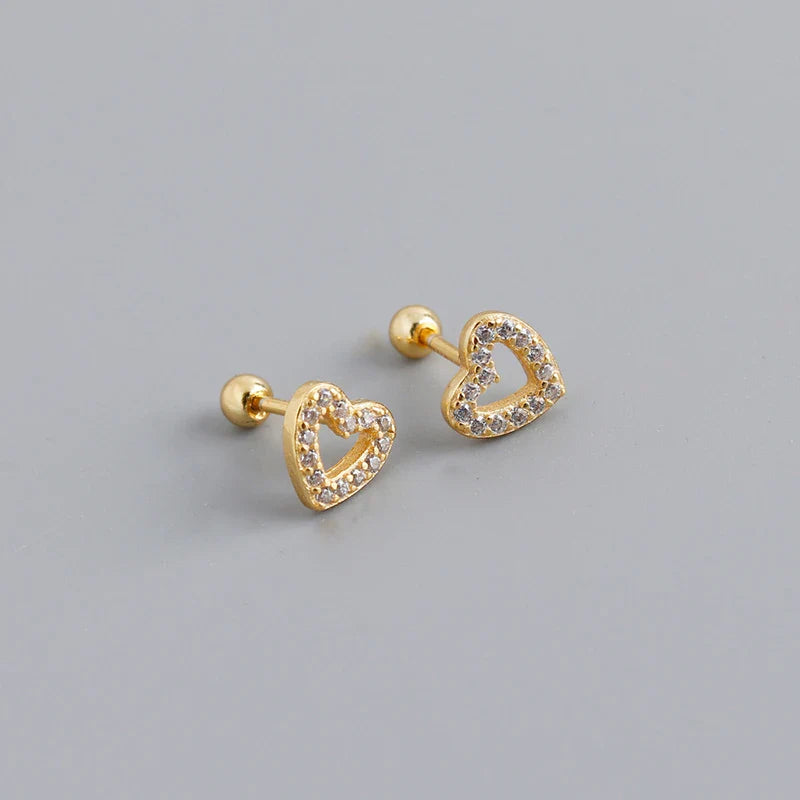 WANTME 925 Sterling Silver Fashion Korean Petal Screw Bead Stud Earrings for Women Charm Ear Bone Piercing Jewelry Accessories