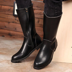 Men Boots 2023 Winter Shoes Men Leather Motorcycle Boots Waterproof Equestrian Boots Black Long Military Botas Knight Boots