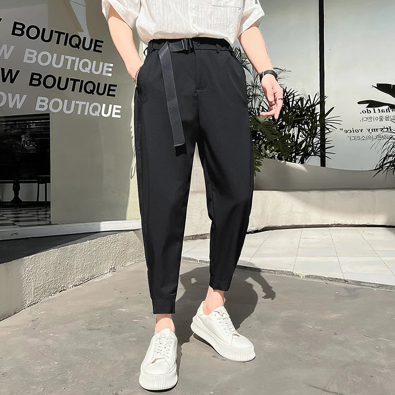 Men’s Suit Pants Casual Harajuku Wide-leg Harem Pants Male Fashion Loose Casual