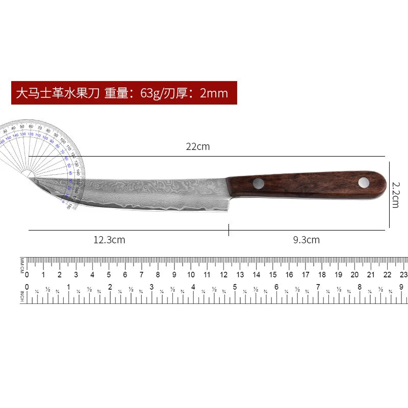 67-ply Forged Damascus Steel Steak Set Blade Sharp Peeling Fruit Knife  Smooth