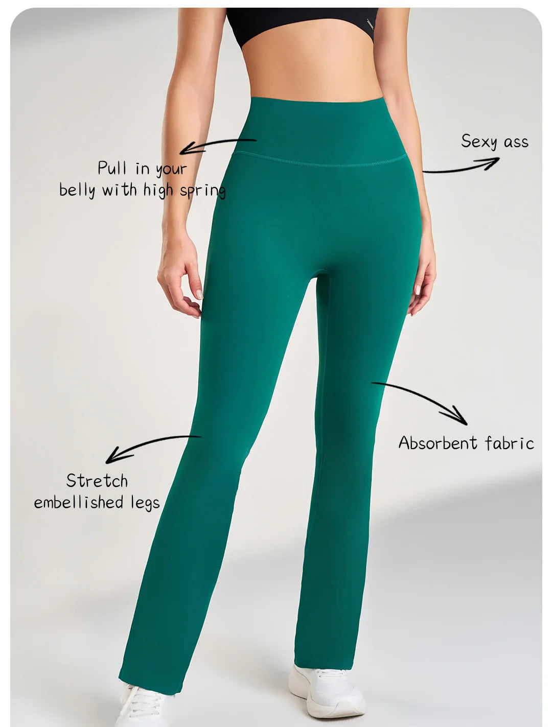 Women's leggings slim yoga pants women's high waisted wide leg pants sports