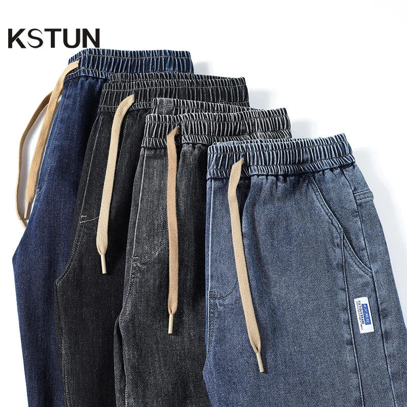 Jeans For Men Loose Fit Joggers Pants Oversize Baggy Pants Harem Wide Leg Elastic