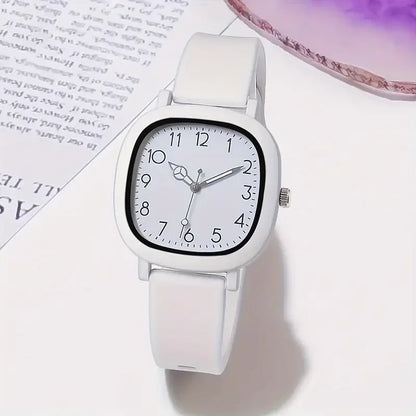 1/10PCS Fashion Square Women Watches Casual Silicone Band Quartz Wristwatch for Girls Clock Reloj Mujer（Without Box）