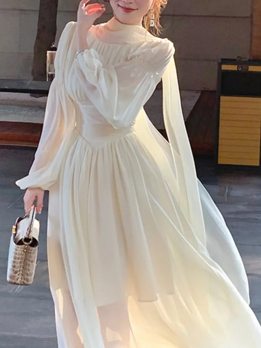 Formal attire Dresses: Slim Ruffle Dress Women Graduation Evening Party