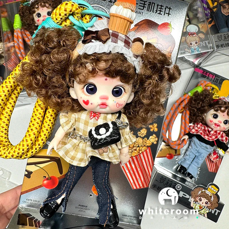 Mini Doll Dolls for girls Labbu doll pocket blyth Boy girl Doll Barbi cry Baby Rainbow Ball jointed doll Mobile phone Decoration
