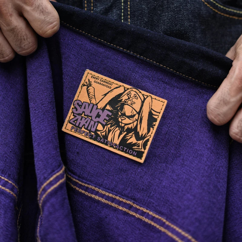 Men Jacket Selvedge Denim Jacket Men Vintage Purple and Blue Double Sided Dye
