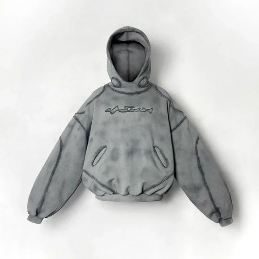 Y2k Streetwear Hoodie Gothic Retro Three Dimensional Line Hooded Sweatshirt