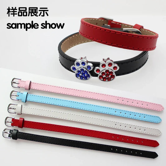 20pcs Real Leather Bracelet Band 8/10mm Width 21cm Length Through Slide Charms Letters Alphabet DIY Jewelry For Women Kids Gift