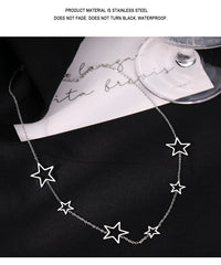 Stainless Steel Necklaces Exquisite Stars Choker High-end Sense Pendants Collar Kpop