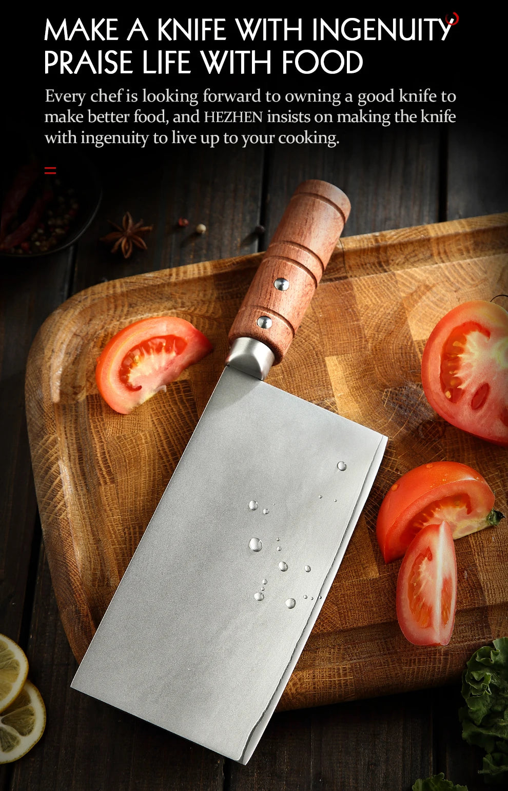 7 Inches Slicing Knife Stainless Steel 3 Layer Composite Steel Professional