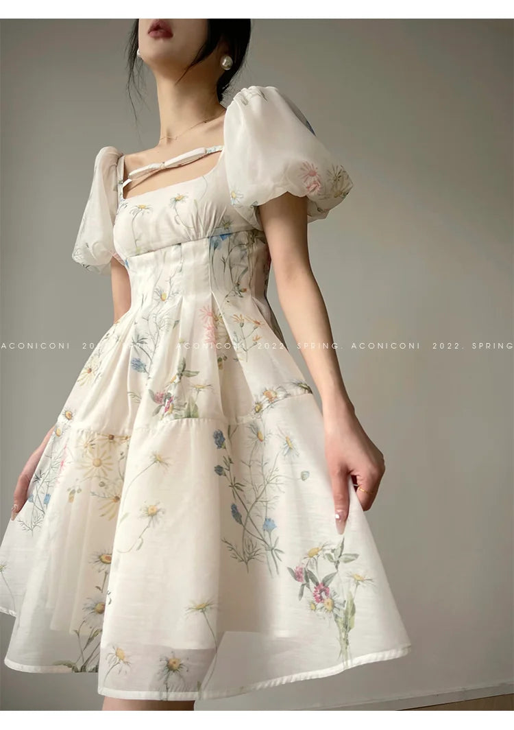 Formal attire Dresses: Women's Dress French Elegant Flower Chiffon Party Evening Dress