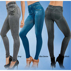 Jeans Leggings Women Stretch High Waist Pants Fitness Slim Push Up Leggings