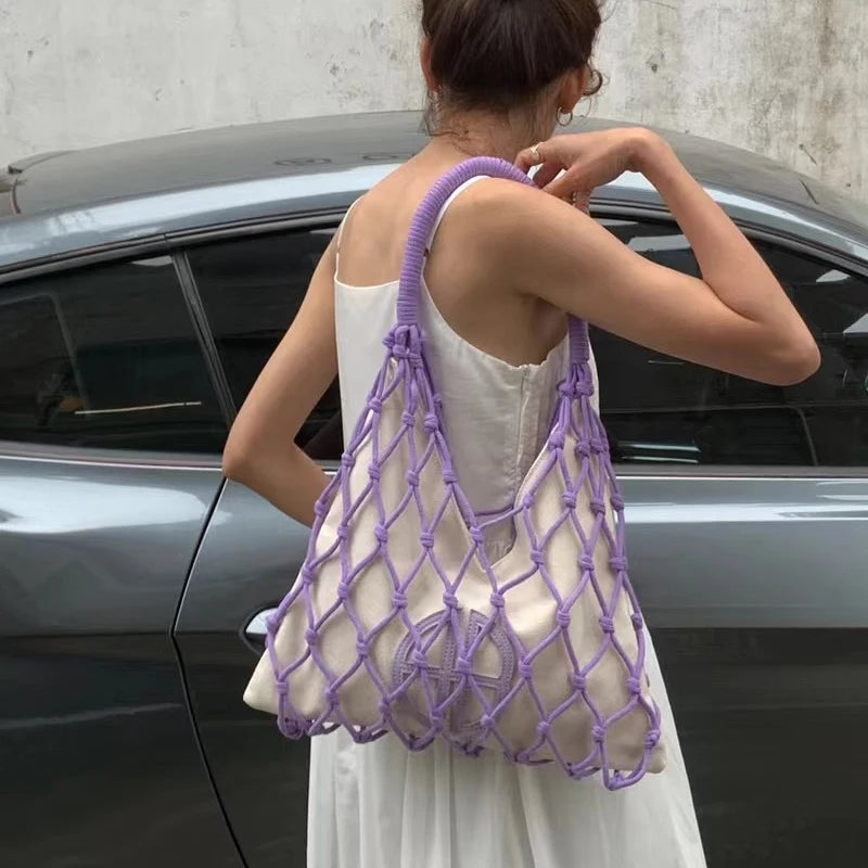 Hollow Out Slim Beach Bags For Women Luxury Designer Handbags Purses