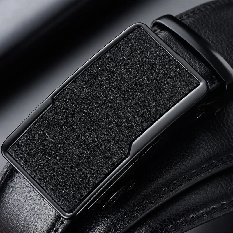 2023 New  cow genuine leather men's belt cowhide strap for male automatic buckle belts for men black buckle belts