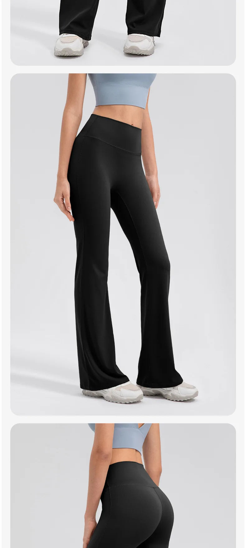 Sports Flared Leggings Womens Yoga Pants Gym Fitness Tights