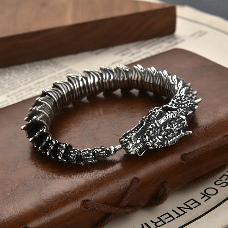 Traditional Tibetan Buddhism Dragon Bracelet Domineering Dragon Scales Bangle for Men Women Lucky Amulet Bracelet Jewelry Gift