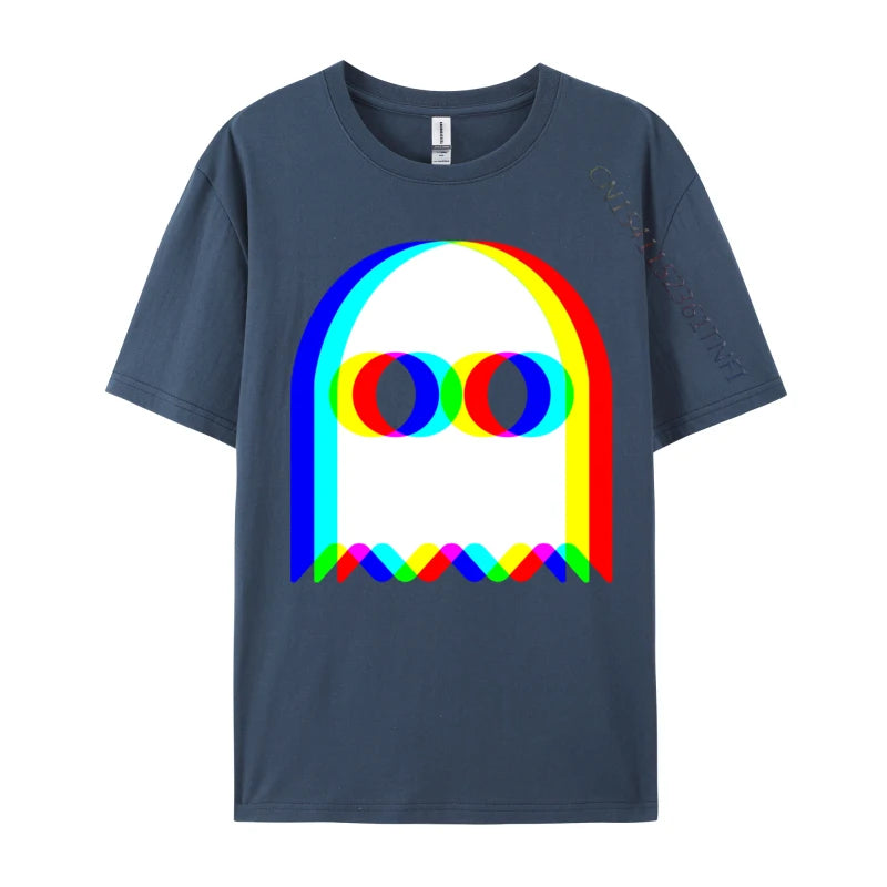 Funny Ghost Trippy Vaporwave Halloween Techno Rave EDM Music New Coming Normal Cool T Shirt Cotton Fabric Men Tops & Tees