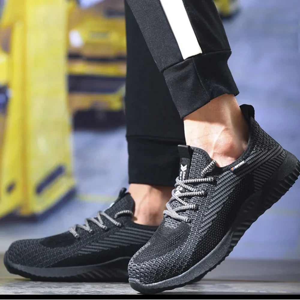 Safety Shoes Men's Work Boots Steel Toe Cap Puncture-Proof Indestructible Security Work Shoes Women Light Comfortable Sneakers