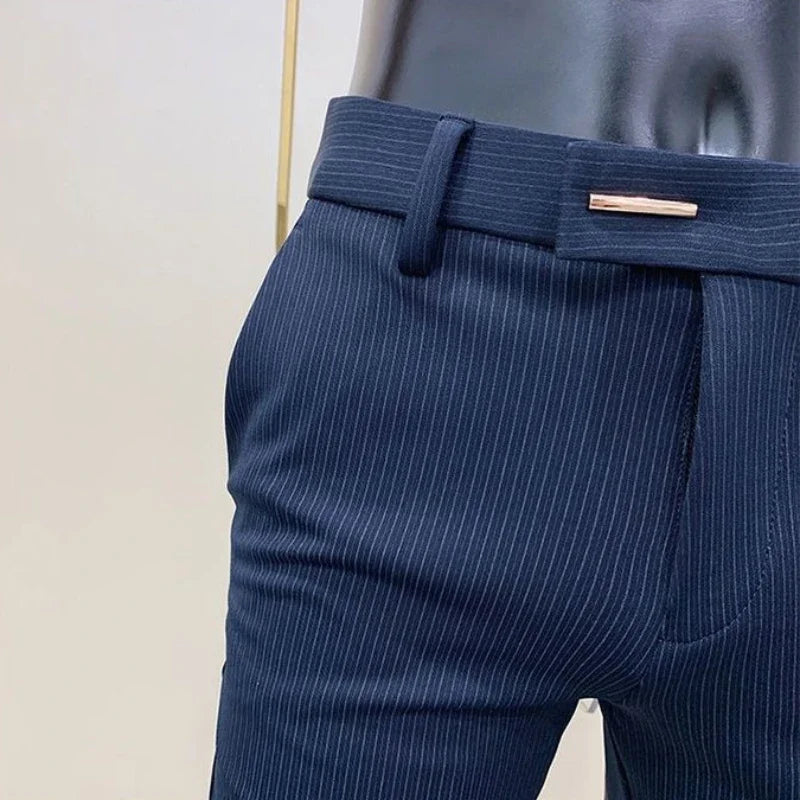 Trousers for Men Brown Slim Fit Man Suits Pants Tressed Suit