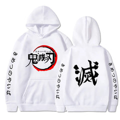 Demon Slayer Hoodies Men Fashion Letter Graphic Printed Sweatshirts Women