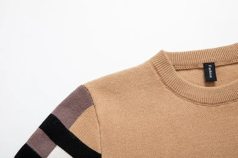Men's Sweater Knitted Pullover 2024 Autumn/Winter Soft Warm Striped Men Clothing