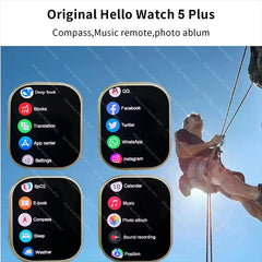 New Smartwatch Official Original Hello Watch 5 Plus ULTRA 3 49mm HD AMOLED 4G ROM NFC GPT Compass Bluetooth Call Clock Men Women