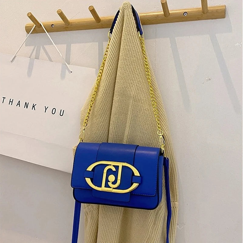 Handbags For Women Metal Buckle Flap Square Shoulder Bags Fashion
