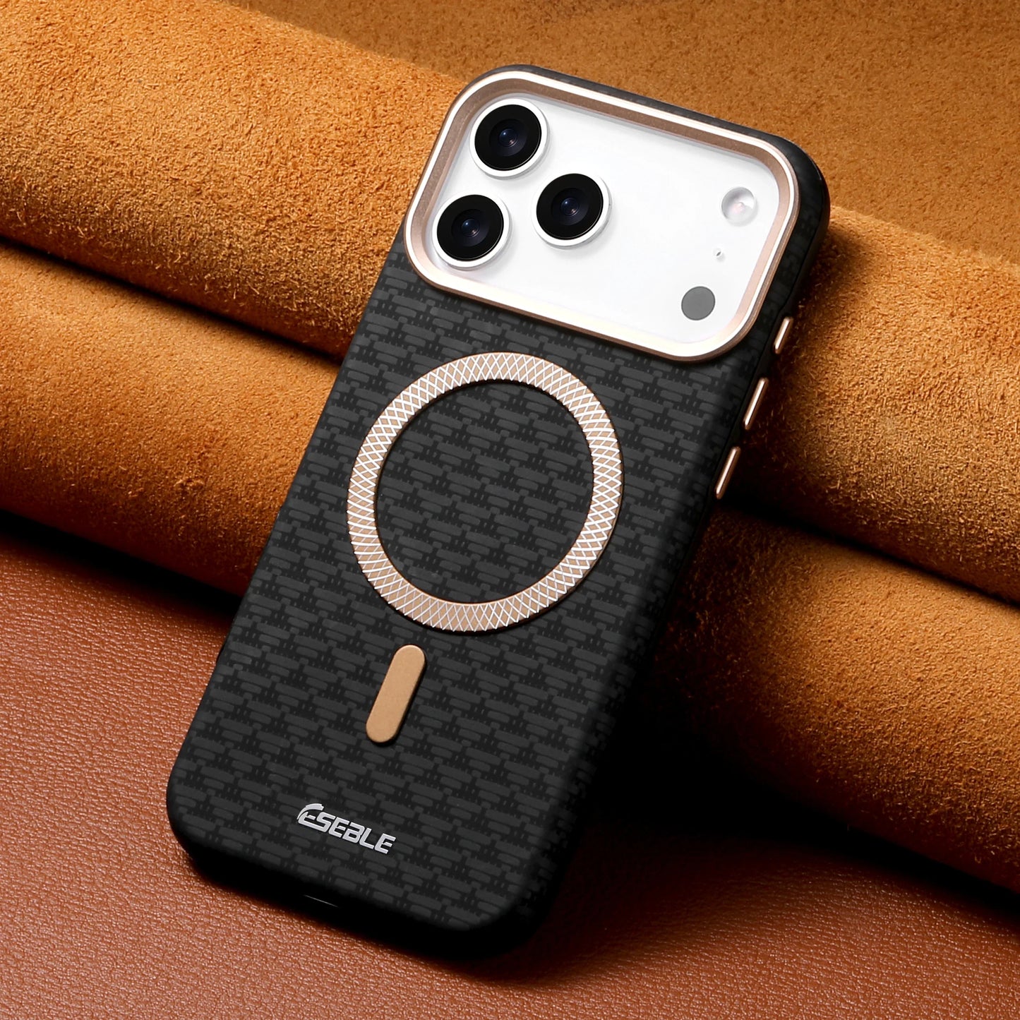 Leather Magnetic Phone Case For iPhone 17 16 15 14 13 Pro Max 17Pro 17Air Metal Lens Button Bumpe Cover